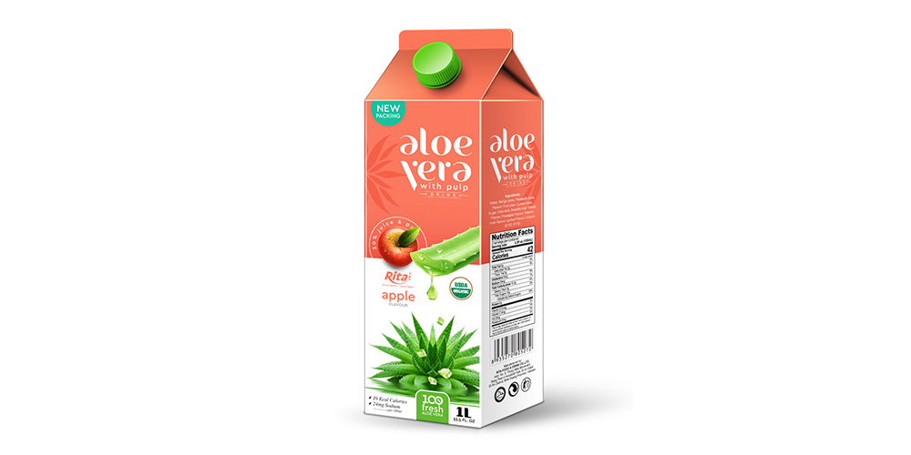 Aloe Vera With Pulp Apple Flavor 1000ml Box